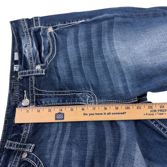 Miss Me Mid Rise Curvy Boot Jeans Womens Size 34 Stretch Denim - Picture 9 of 11